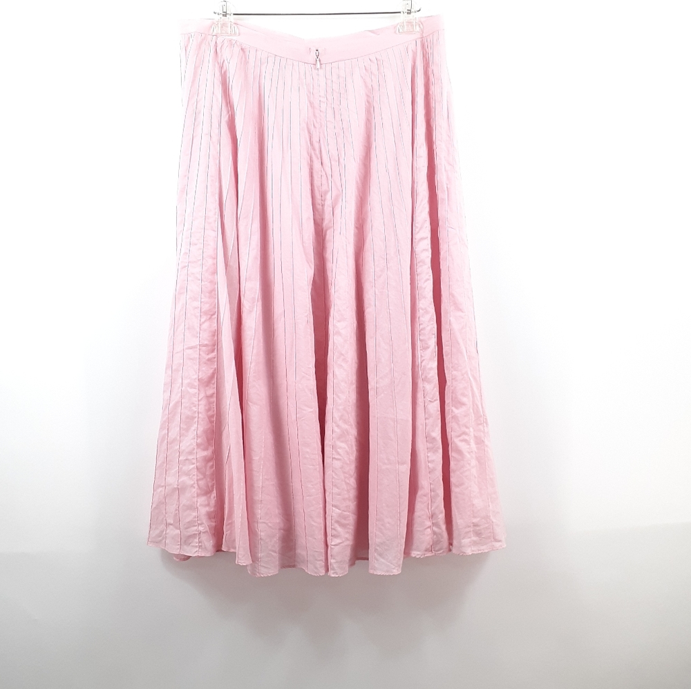 Lauren Ralph Lauren Pink Pleated Skirt Long 12 - Picture 14 of 14